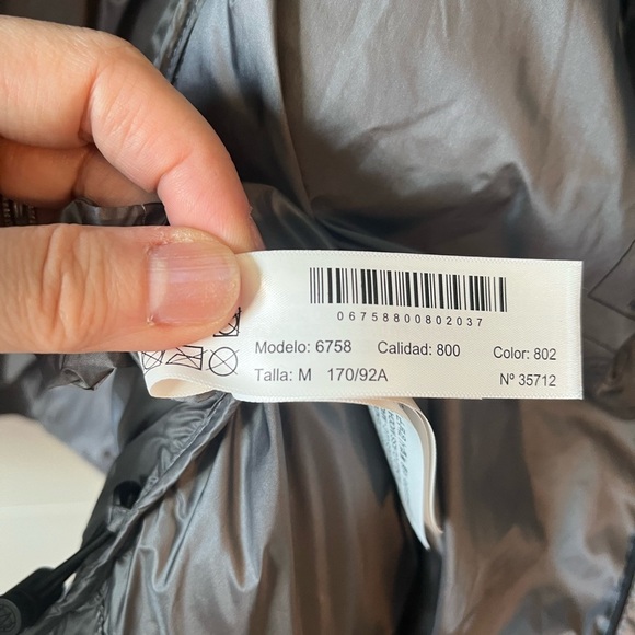 Massimo Dutti Down Puffer Coat in Silver Grey Metallic Size M - Picture 12 of 17